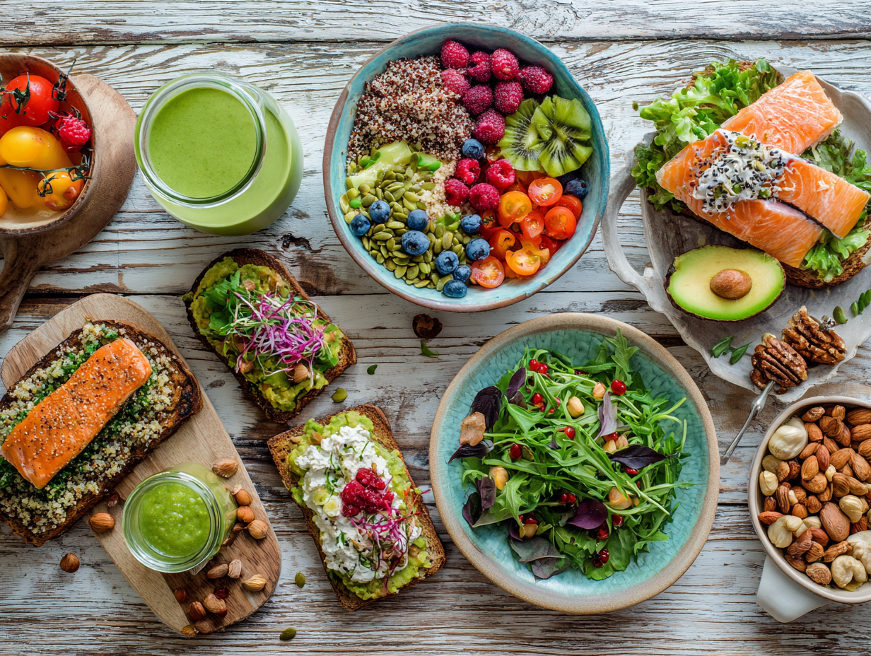 Команда нутриціологів різного віку обговорює план харчування з сімейною парою